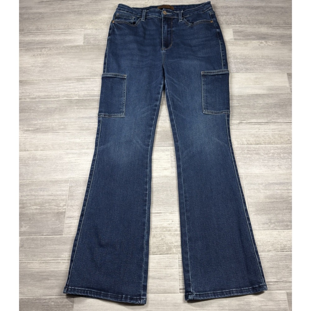Judy Blue Women's Ryker High Waist Cargo Bootcut Jeans Stretch Denim Size 9/29